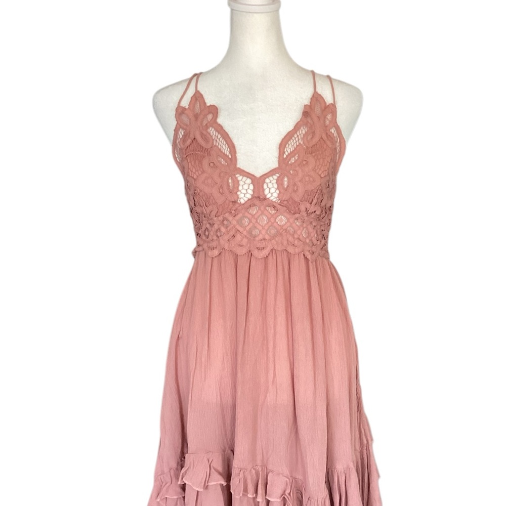 Free People Elegant Lace Rose Intimate Dress